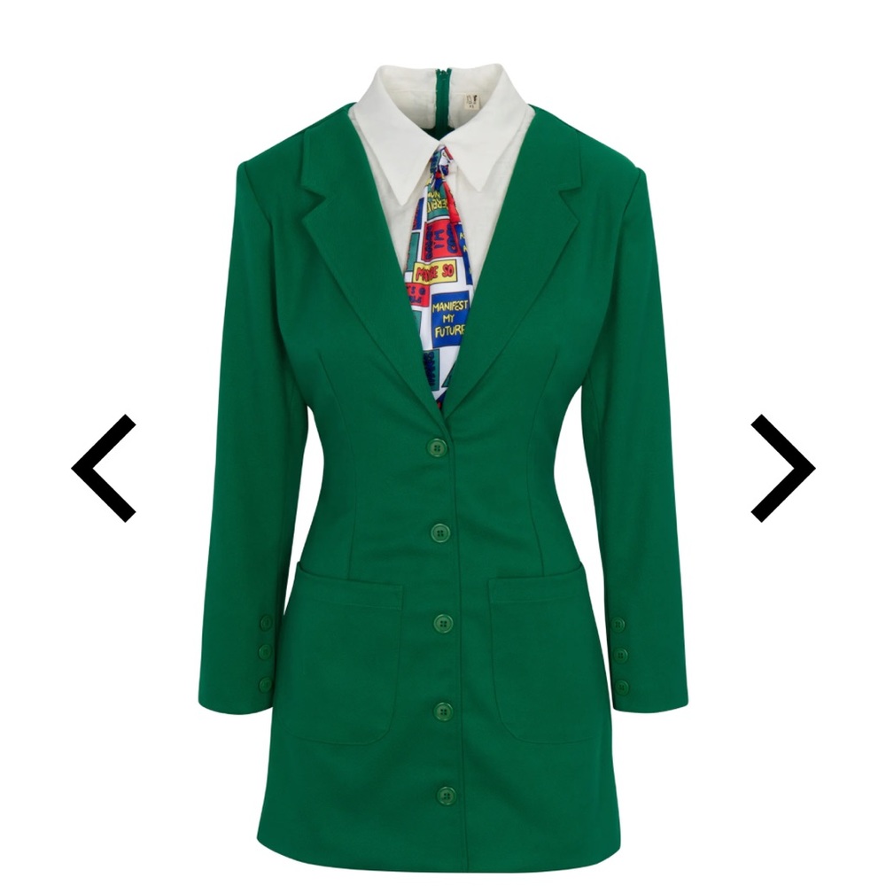 Rare Fashion Brand Company Green Blazer Dress